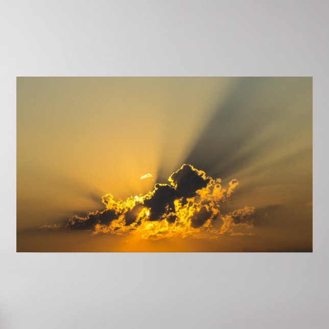 Golden Sunset Illuminating a Cloud Poster (Framsidan)