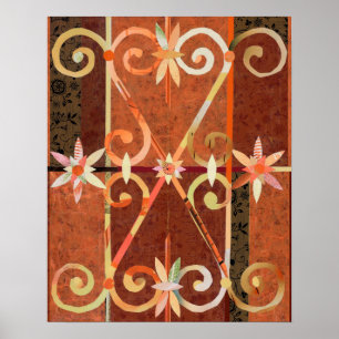 Golden Sunset in CHEFCHAOUEN Papper Collage Poster