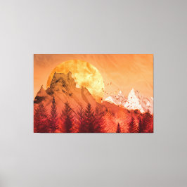 Golden sunset in the red mountains canvastryck
