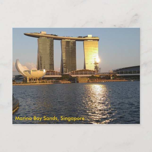 Golden Sunset Marina Bay Sands, Singapore Vykort (Framsida)