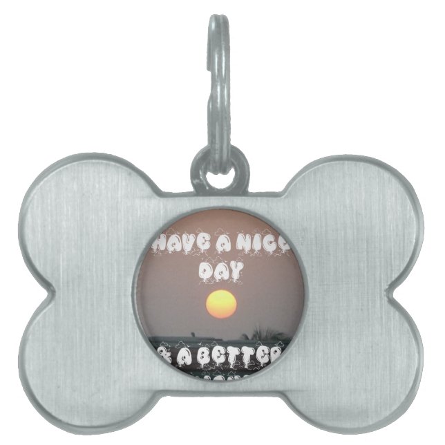 Golden Sunset med en Nicedag/Nattdag Önskemål ID-bricka Husdjur (Framsidan)