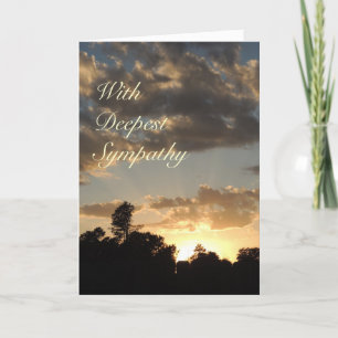 Golden Sunset med Gud Rays - Sympathy Card Kort