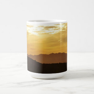 Golden Sunset Mountain Art Mugg Kopp