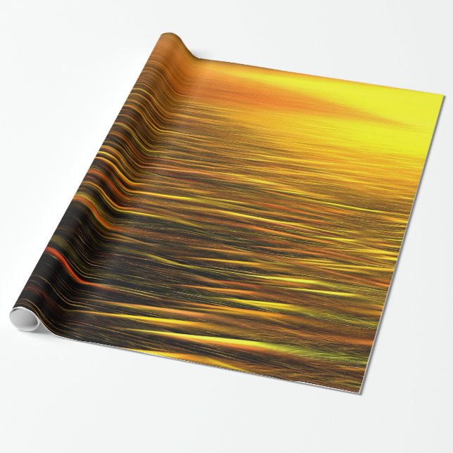 Golden Sunset on Sand Dunes Wrapping Papper Presentpapper (Utrullad)