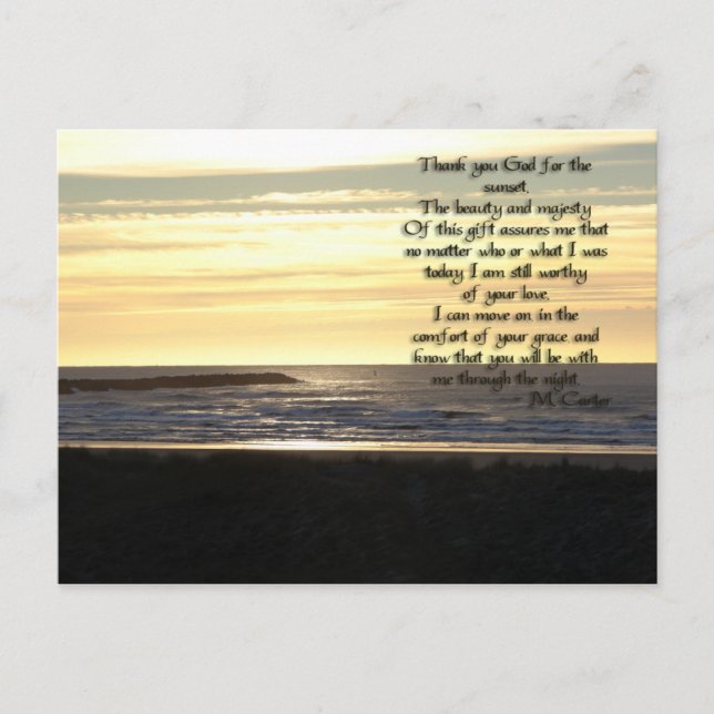 Golden Sunset Prayer-vykort Vykort (Framsida)