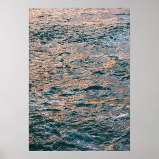 Golden Sunset Reflection on Ocean Vinkarare - Tran Poster