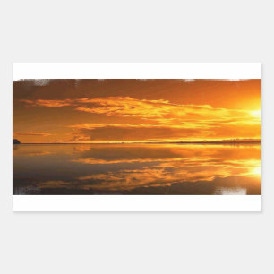 Golden sunset rektangulärt klistermärke