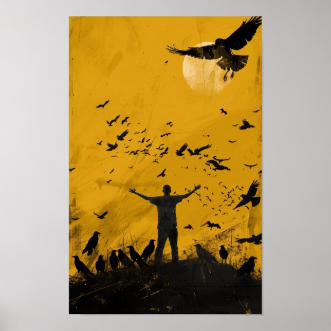 Golden Sunset Silhouette Poster (Framsidan)