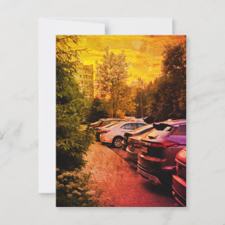 Golden Sunset Urban Glow Postcard - Anpassade Vykort