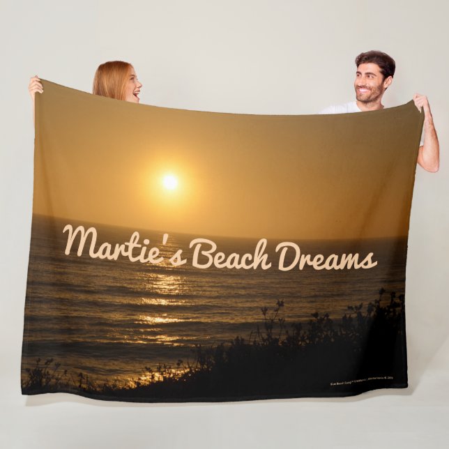 Golden Sunset V - Fleece Blanket (Personalize) (På plats)
