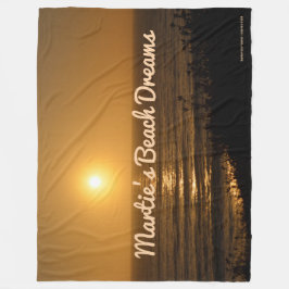 Golden Sunset V - Fleece Blanket (Personalize)
