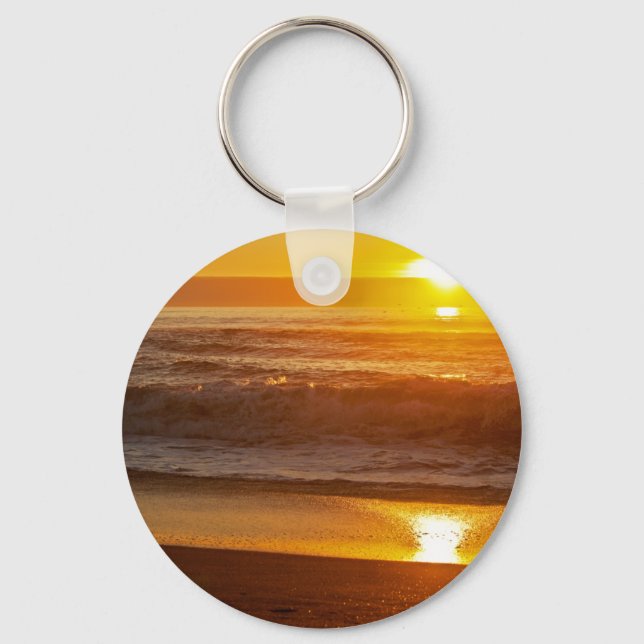 Golden Sunset vid Horsfall Beach Nyckelring (Framsida)