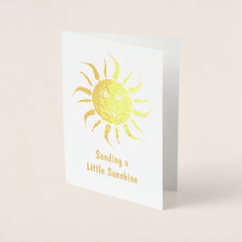 Golden Sunshine - Smiling Sol Motif på Anpassnings Folierat Kort