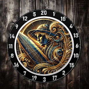 Golden Surfer Sunset Glow Artwork Darttavla