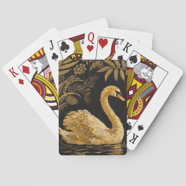 Golden Svan på en Midnight Pond Casinokort (Baksidan)