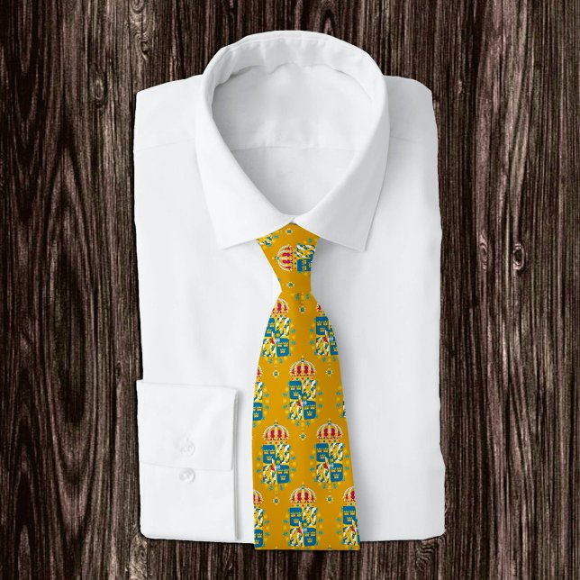 Golden Sverige Emblem mode Tie, svenska Flagga Slips (Skapare uppladdad)