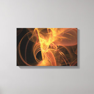 Golden Swirl Abstrakt Fractal Flame Canvastryck