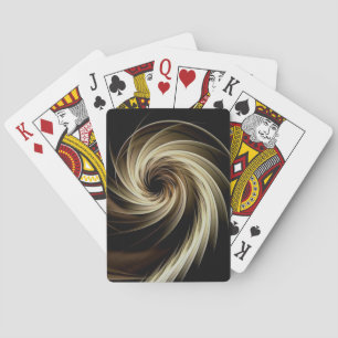 Golden Swirl över svart Casinokort