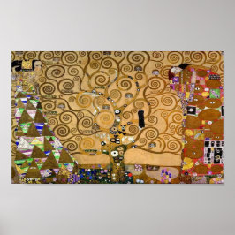 Golden Swirling Livets träd Art Deco Symbolic Poster