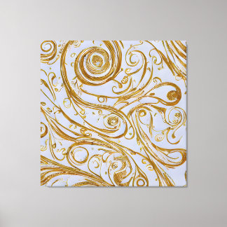 Golden Swirls: Elegance Unfurled Canvastryck