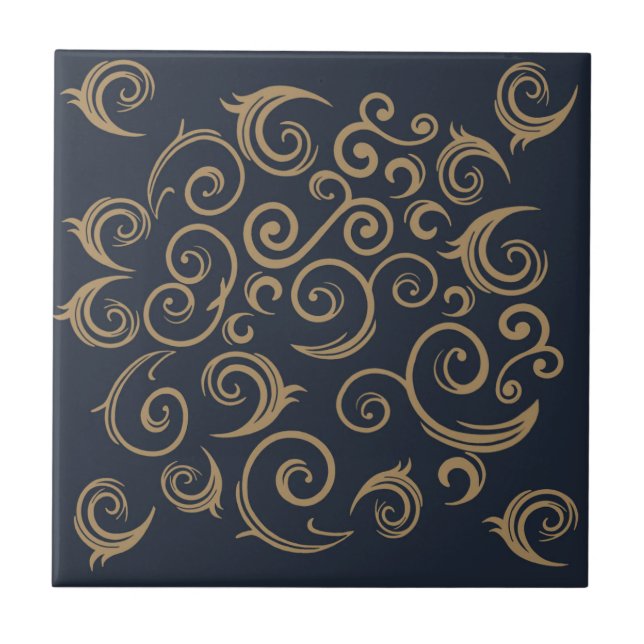 Golden Swirls Kakelplatta (Framsidan)