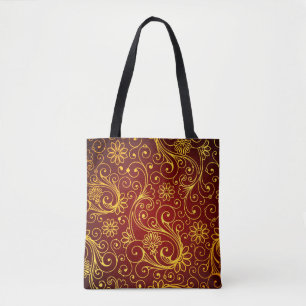 Golden Swirls Tote bags Tygkasse