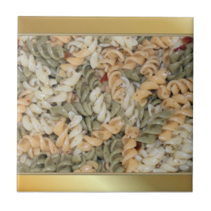Golden Swirly Pasta Noodles Kakelplatta
