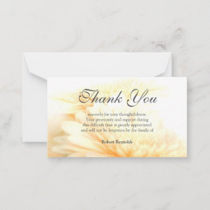 Golden Sympathy Funeral Blommigt & Photo Tack Anteckningskort