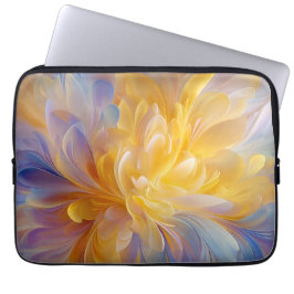 Golden Symphony of Blooming Abstract Petals Laptop Fodral