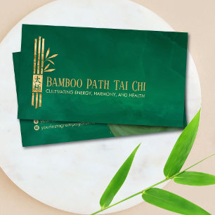Golden Tai Chi och Qigong - Bamboo Visitkort