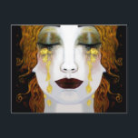 Golden Tårar, Gustav Klimt inspirerade fullt ansik Vykort<br><div class="desc">Golden Tårar,  Gustav Klimt inspirerade fullt ansikte.</div>