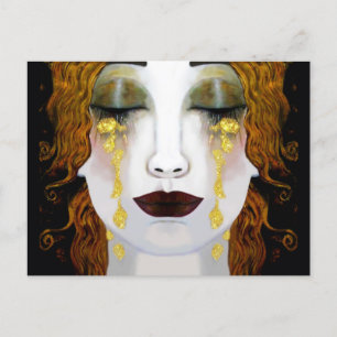 Golden Tårar, Gustav Klimt inspirerade fullt ansik Vykort