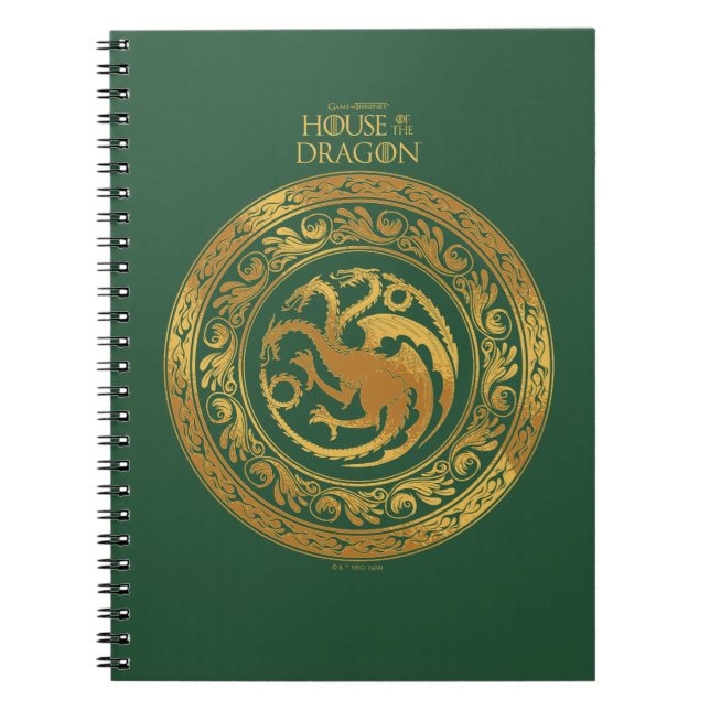 Golden Targaryen Vapensköld Anteckningsbok (Framsidan)