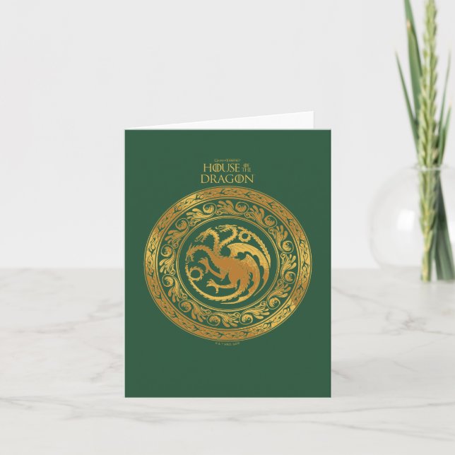 Golden Targaryen Vapensköld Anteckningskort (Framsida)