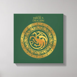 Golden Targaryen Vapensköld Canvastryck