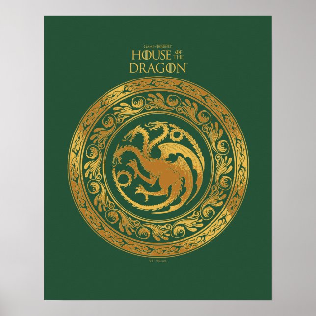 Golden Targaryen Vapensköld Poster (Framsidan)