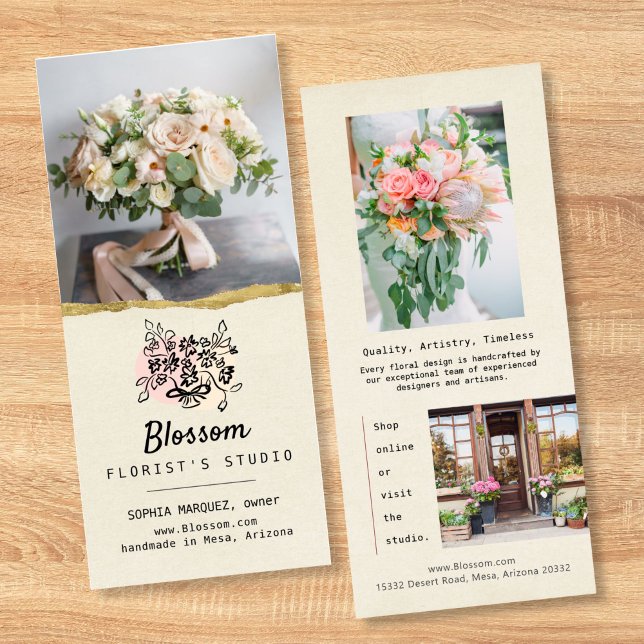 Golden Tear Fowers Kreativ Marknadsföring-rackkort Reklamkort (Skapare uppladdad)