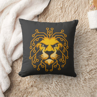 Golden Tech Lion Throw Pillow Kudde