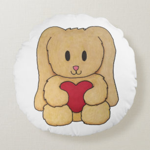 Golden Teddy Bunny-kudde Rund Kudde