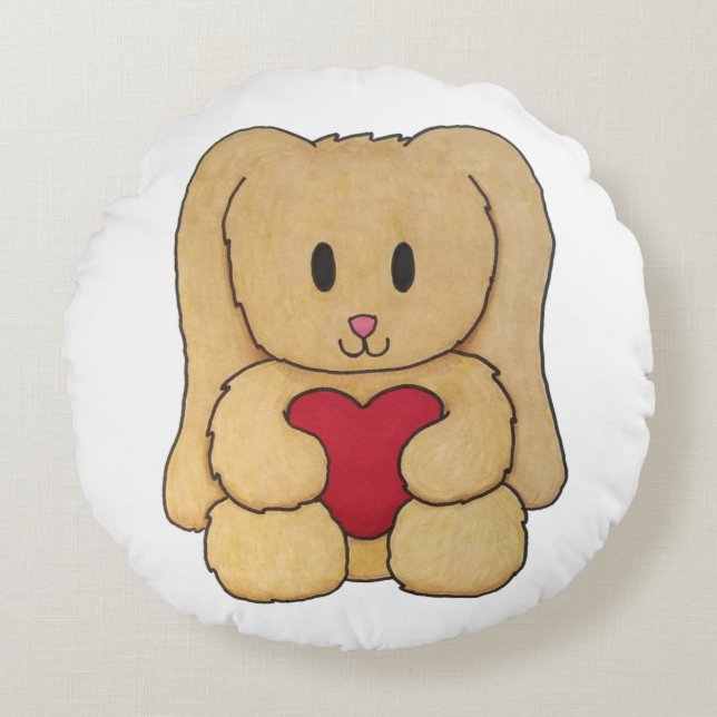 Golden Teddy Bunny-kudde Rund Kudde (Framsidan)