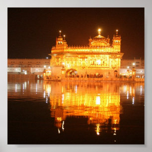 Golden Temple Amritsar North India i Night Poster