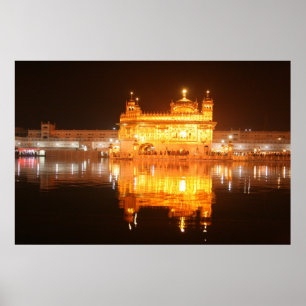 Golden Temple Amritsar North India i Night Poster