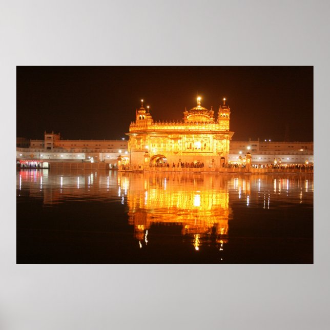 Golden Temple Amritsar North India i Night Poster (Framsidan)