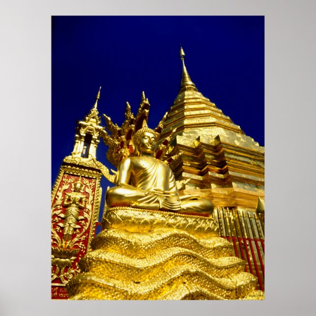 Golden Temple - Chiang Mai - Thailand Poster (Framsidan)
