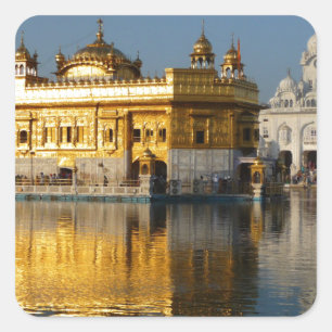 Golden Temple Fyrkantigt Klistermärke