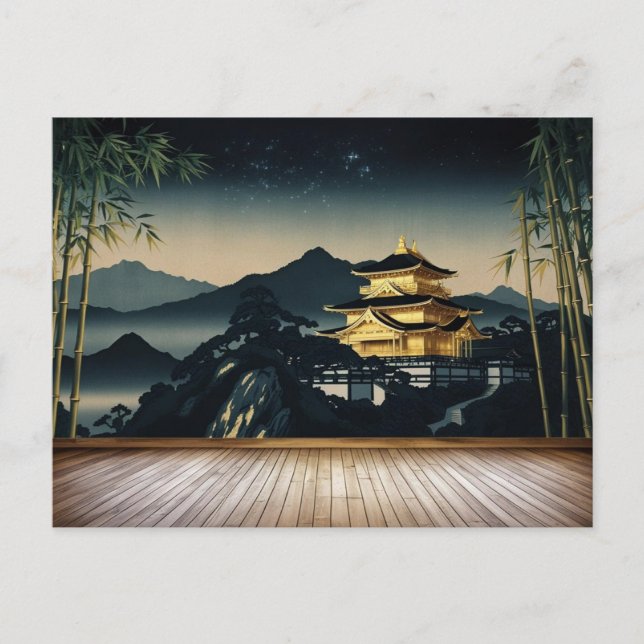 Golden Temple under Starry Himmel Vykort (Framsida)