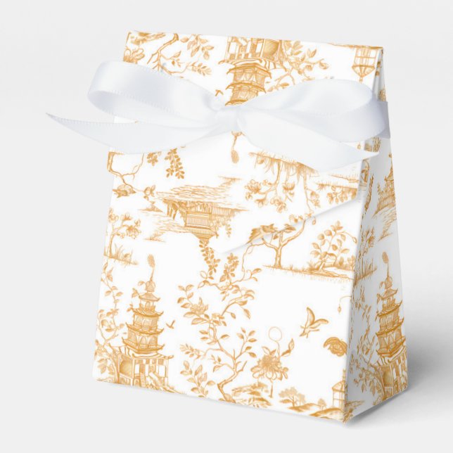 Golden Temples Chinoiserie Favor Box Presentaskar (Framsidan Sidan)