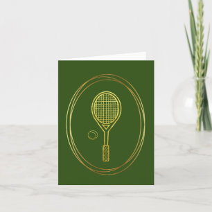 Golden Tennis Racket och Boll-dispositionskort Kort