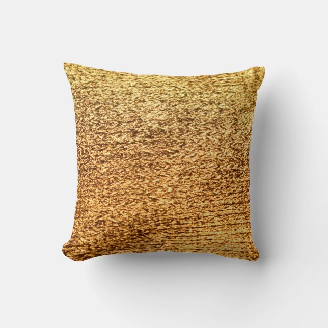 Golden Textil: glamorös makrobakgrund. Kudde (Framsida)