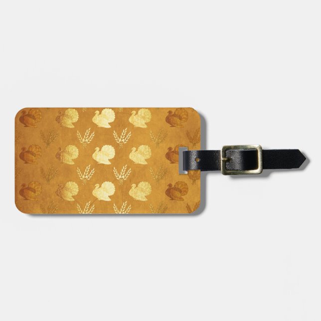 Golden Thanksgiving med Turkiet Bagagebricka (Horisontell Framsida)